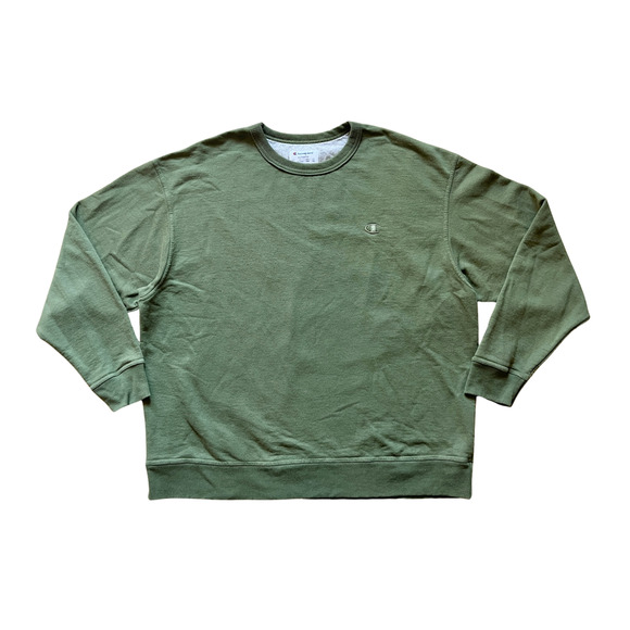 Vintage Y2K Champion Mens Sweatshirt 2XL Green Classic Sporty Preppy Minimalist - Picture 1 of 7
